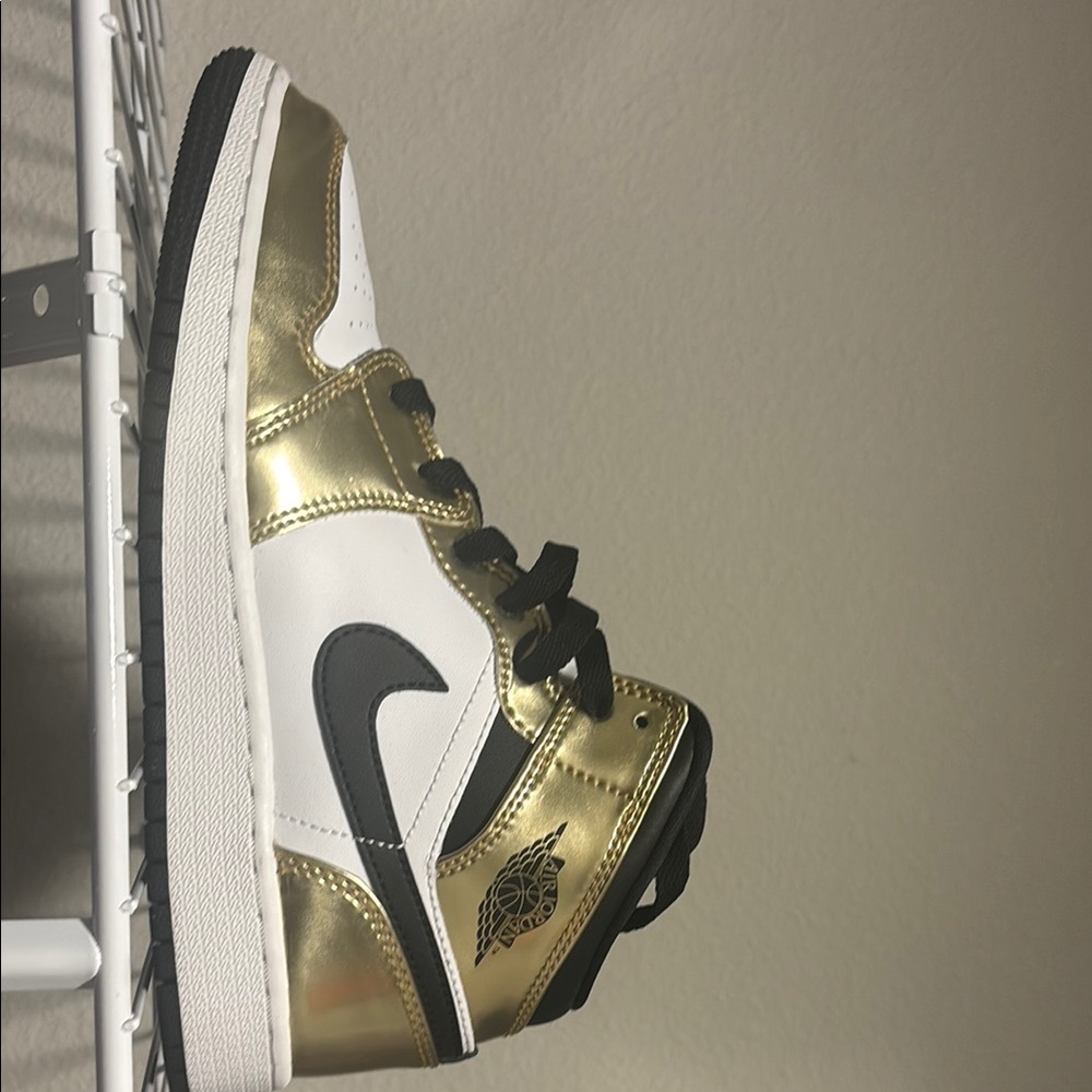 Kids Gold and Black Sneakers
